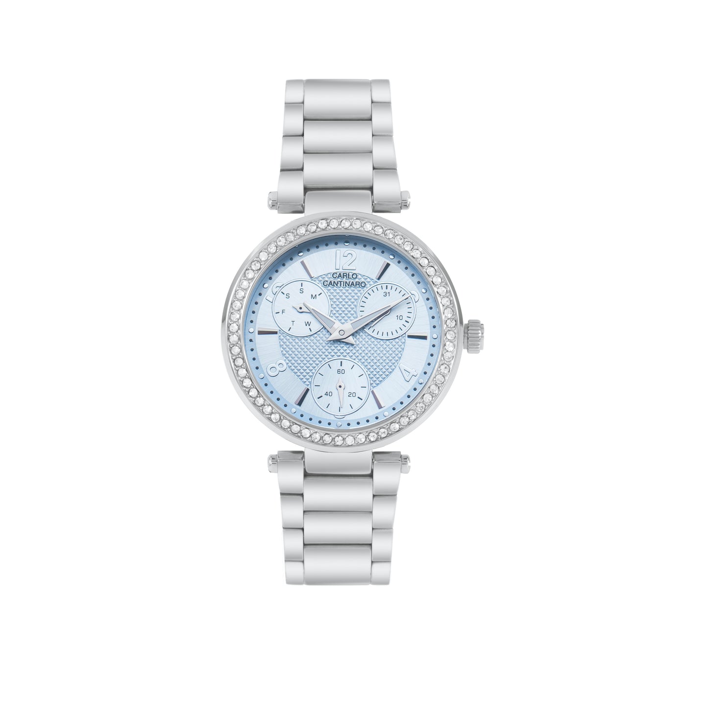 Elisa, Three Subdials, Crystal, Stainless Steel