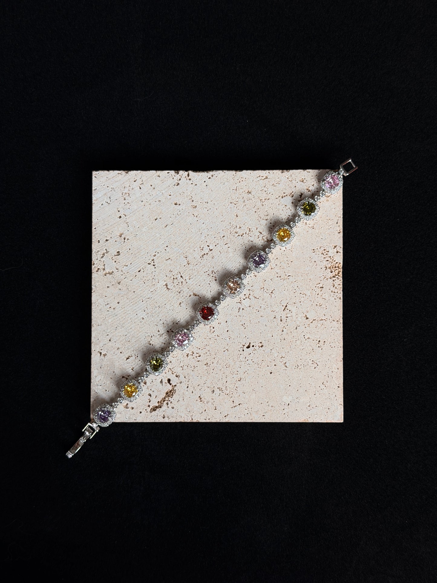 Aria,Silver Plated Bracelet | Colored Zirconia Jewelry