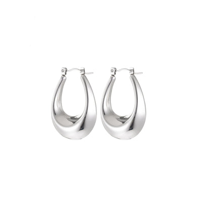 Tia, Silver, Hoop Earrings