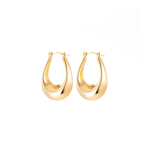 Tia, Gold, Hoop Earrings