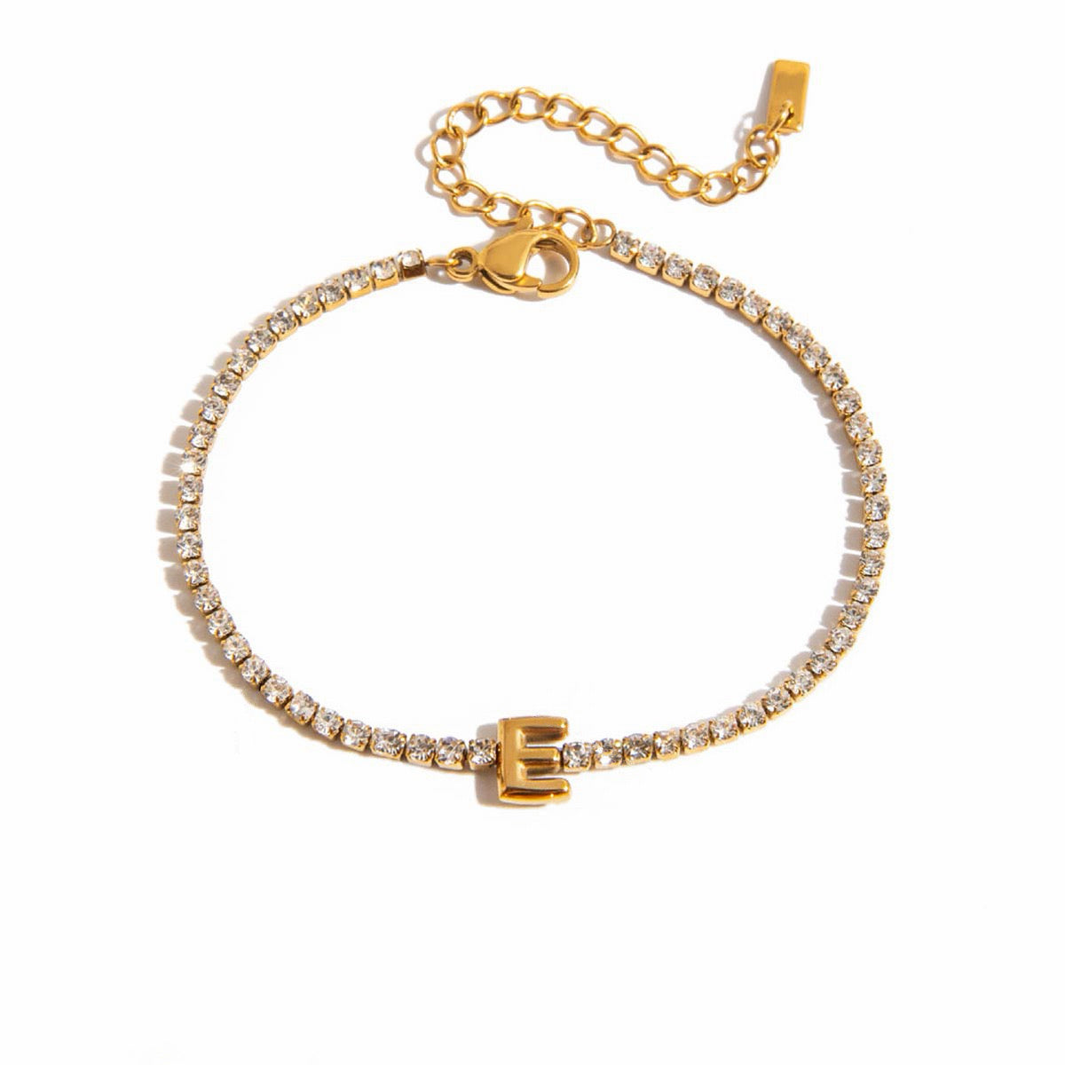 Signature Initial Tennis Bracelet | Gold Plated Life-Proof Jewelry