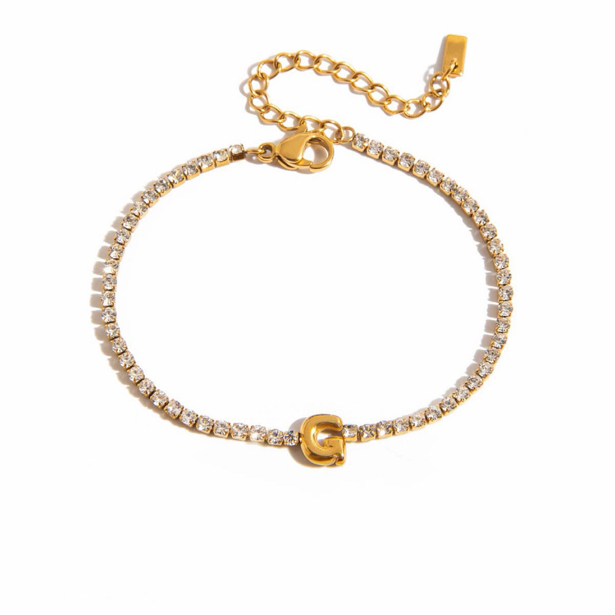 Signature Initial Tennis Bracelet | Gold Plated Life-Proof Jewelry