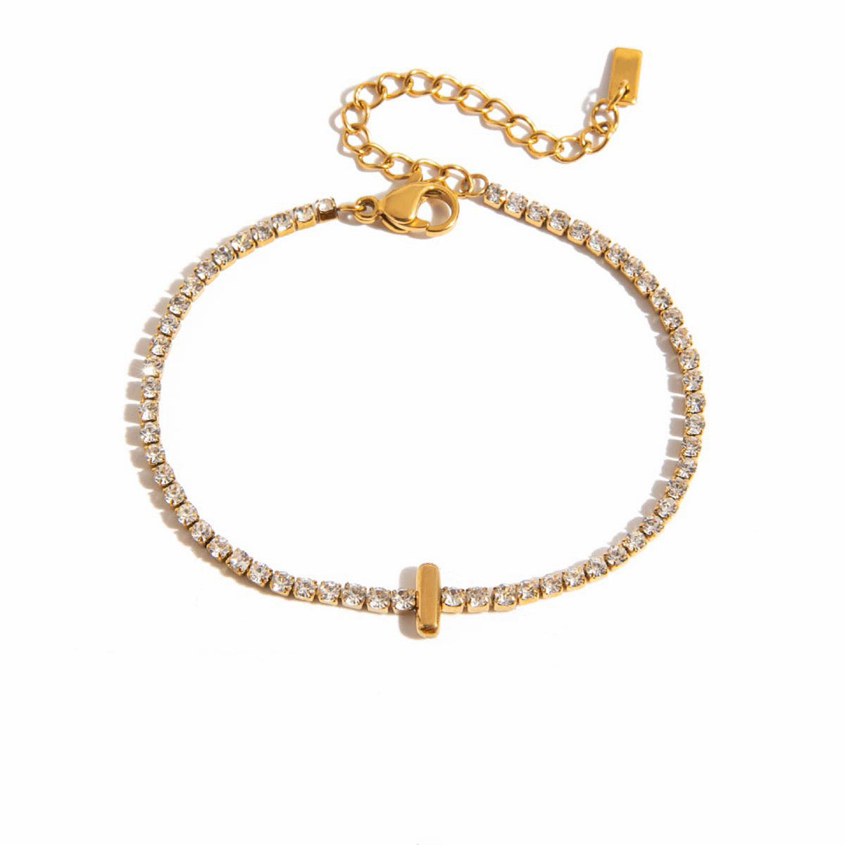 Signature Initial Tennis Bracelet | Gold Plated Life-Proof Jewelry