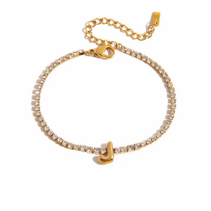 Signature Initial Tennis Bracelet | Gold Plated Life-Proof Jewelry