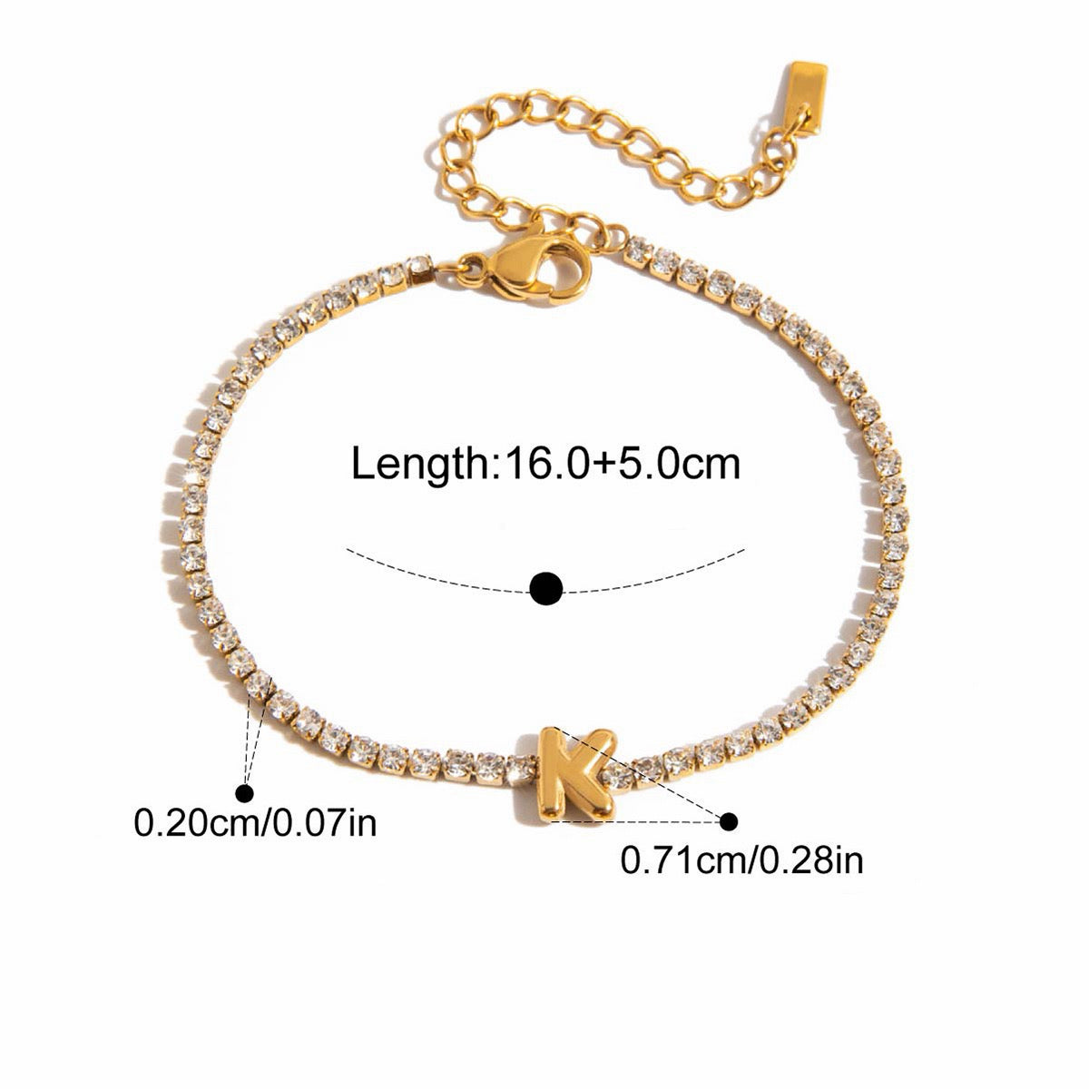 Signature Initial Tennis Bracelet | Gold Plated Life-Proof Jewelry