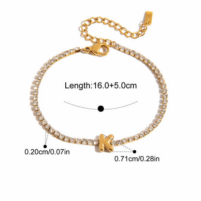 Signature Initial Tennis Bracelet | Gold Plated Life-Proof Jewelry