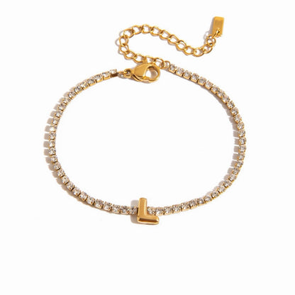 Signature Initial Tennis Bracelet | Gold Plated Life-Proof Jewelry