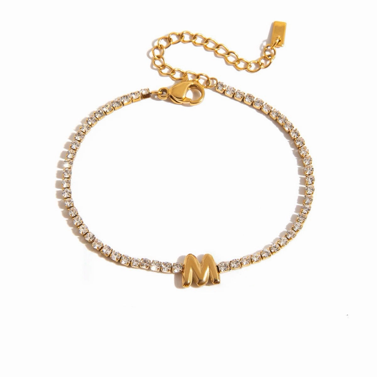 Signature Initial Tennis Bracelet | Gold Plated Life-Proof Jewelry