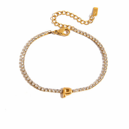 Signature Initial Tennis Bracelet | Gold Plated Life-Proof Jewelry