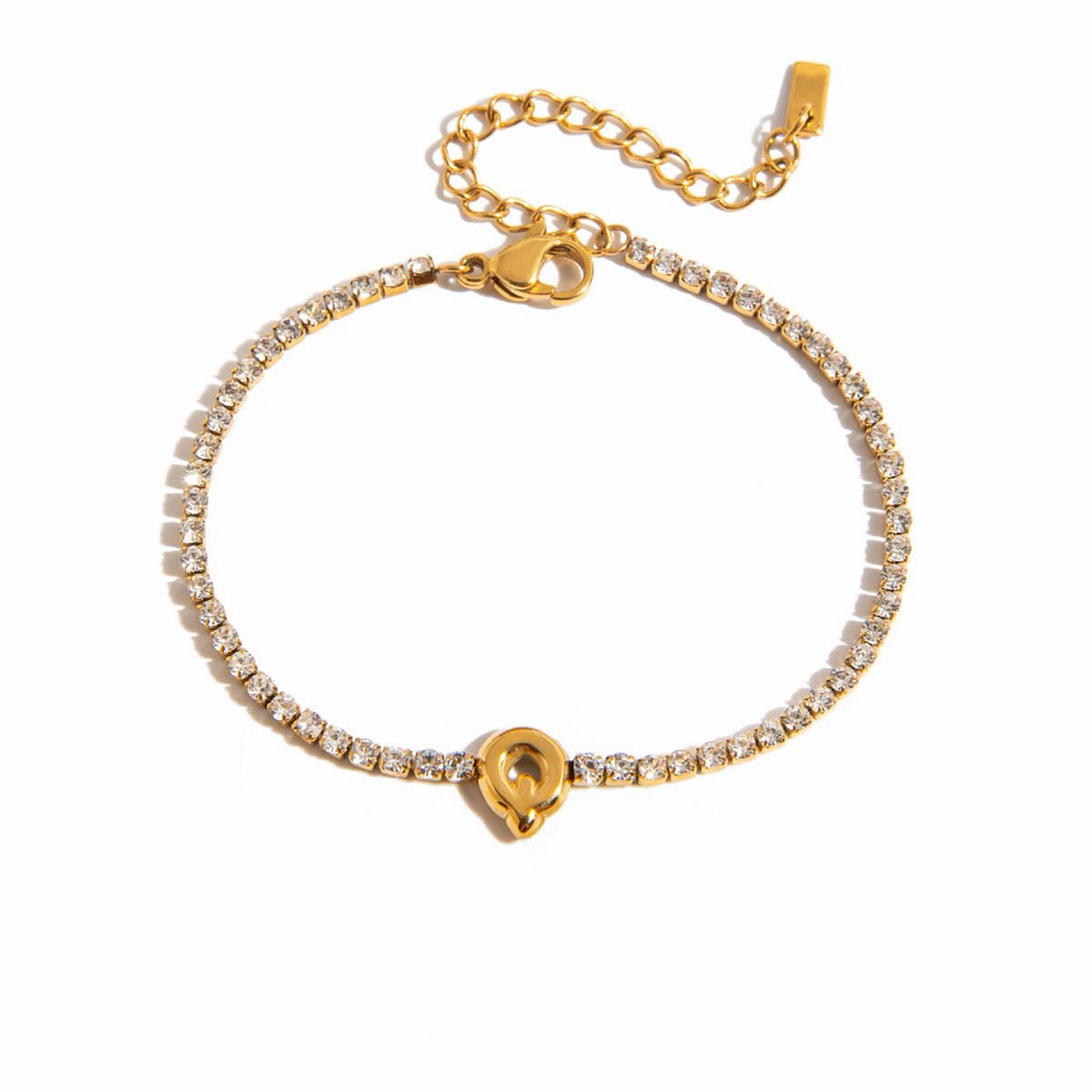 Signature Initial Tennis Bracelet | Gold Plated Life-Proof Jewelry