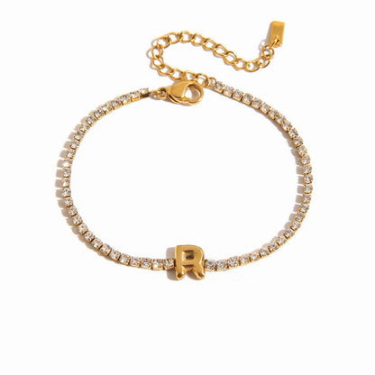 Signature Initial Tennis Bracelet | Gold Plated Life-Proof Jewelry