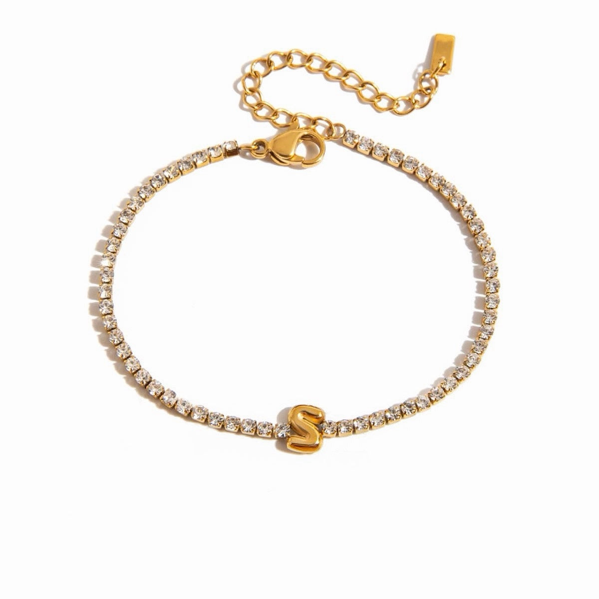 Signature Initial Tennis Bracelet | Gold Plated Life-Proof Jewelry