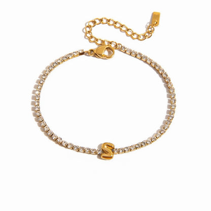 Signature Initial Tennis Bracelet | Gold Plated Life-Proof Jewelry