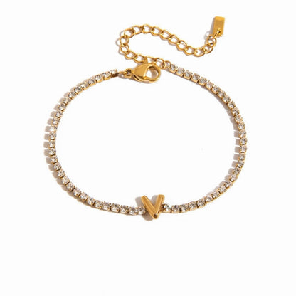 Signature Initial Tennis Bracelet | Gold Plated Life-Proof Jewelry
