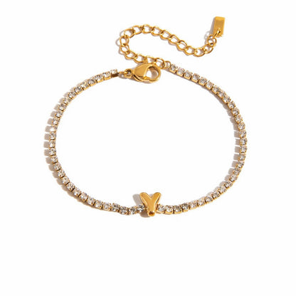 Signature Initial Tennis Bracelet | Gold Plated Life-Proof Jewelry