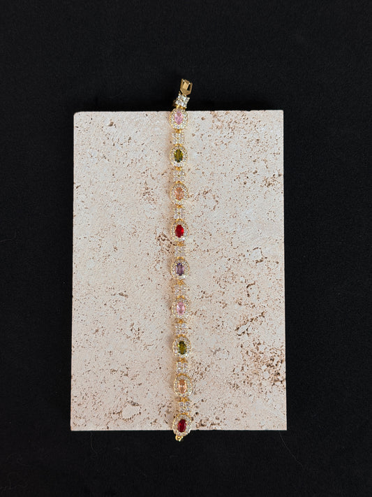 Paloma, Gold Plated Bracelet | Colored Zirconia Jewelry