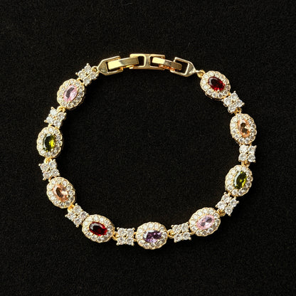 Paloma, 14k Gold Plated Bracelet | Colored Zirconia Jewelry