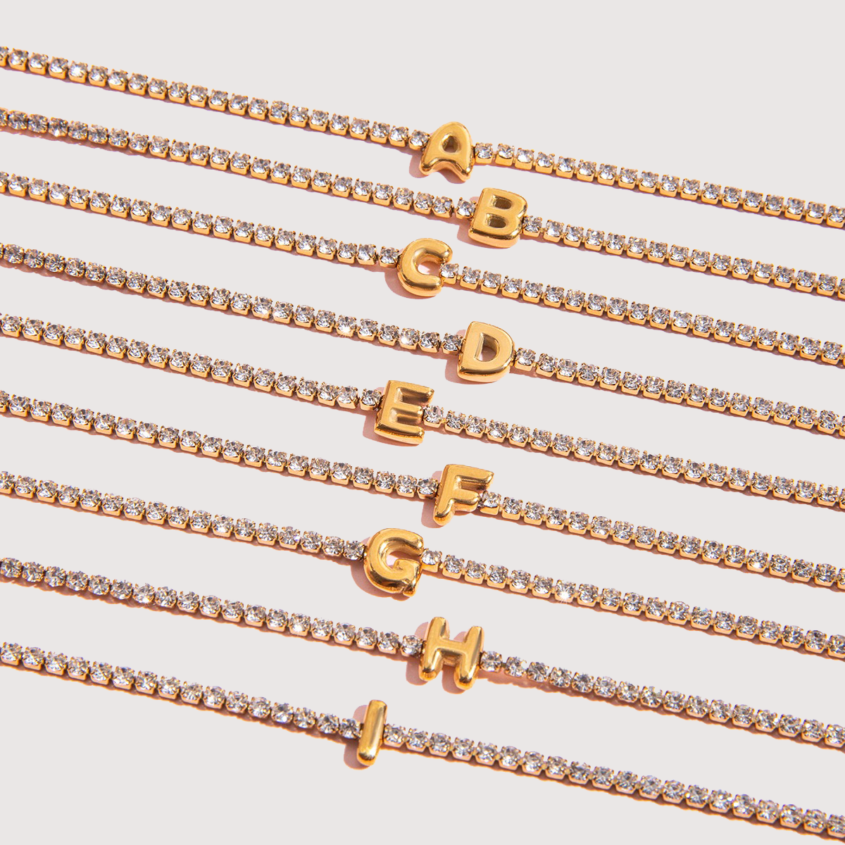 Signature Initial Tennis Bracelet | Gold Plated Life-Proof Jewelry