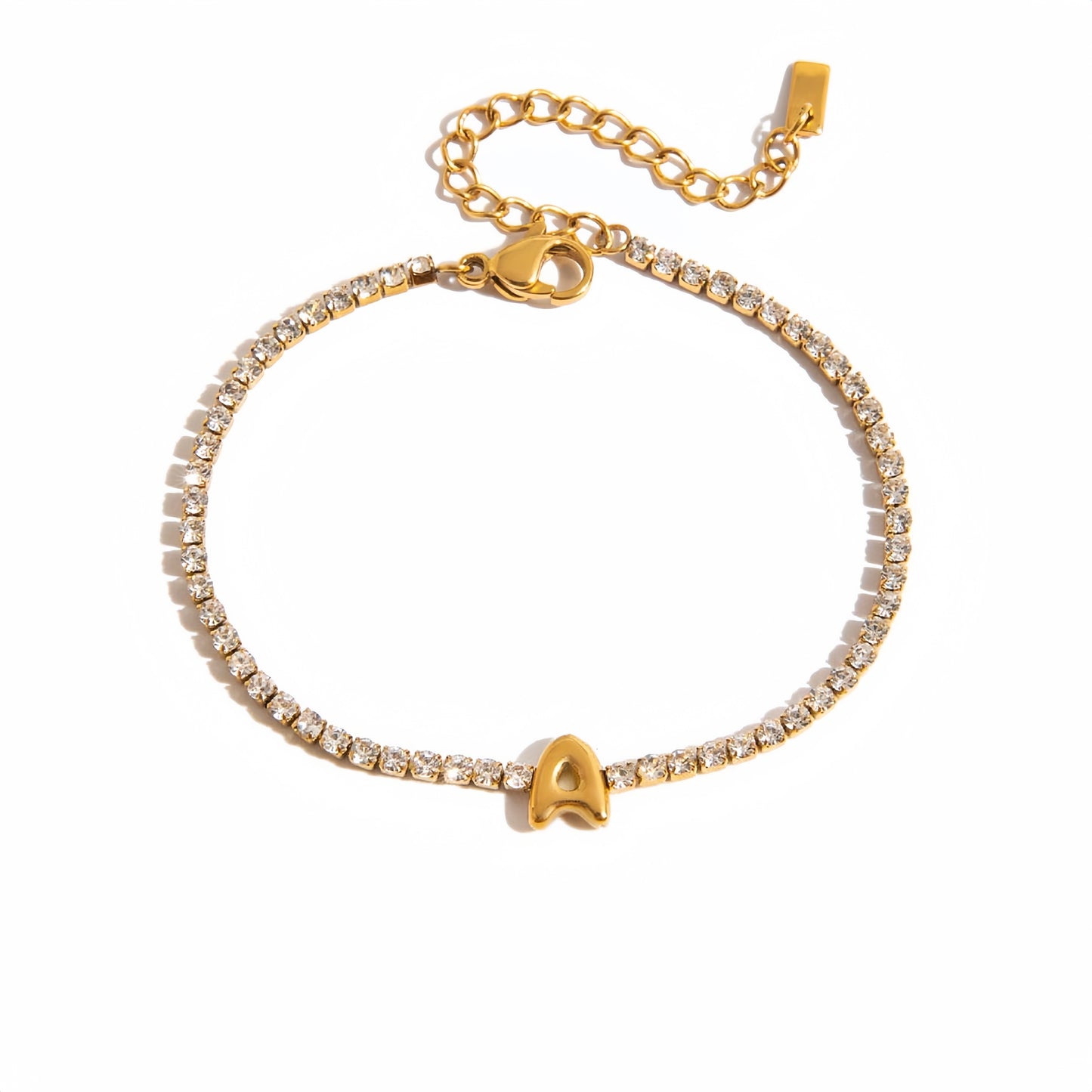 Signature Initial Tennis Bracelet | Gold Plated Life-Proof Jewelry