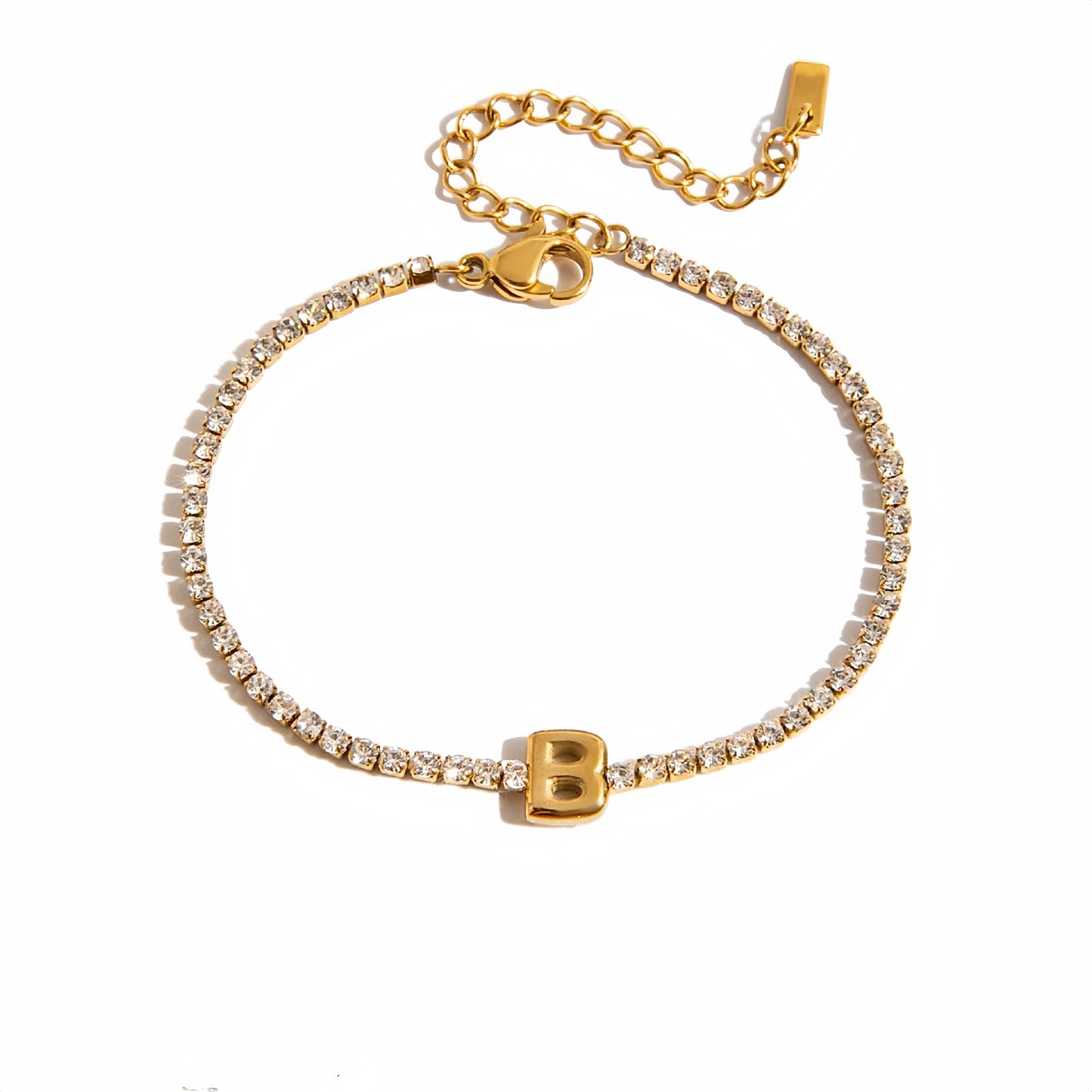 Signature Initial Tennis Bracelet | Gold Plated Life-Proof Jewelry